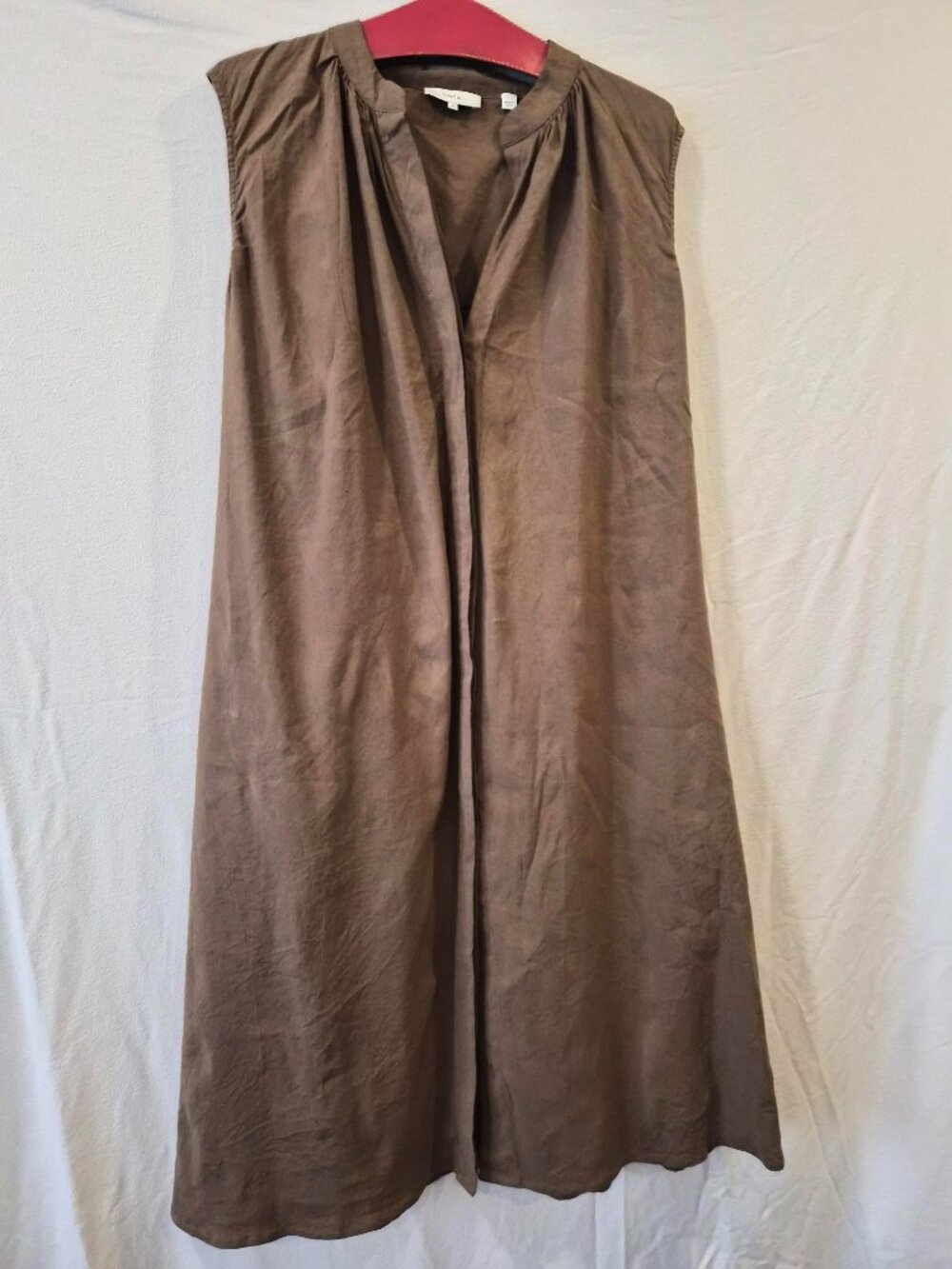 Vince sleeveless linen dress with tie in back